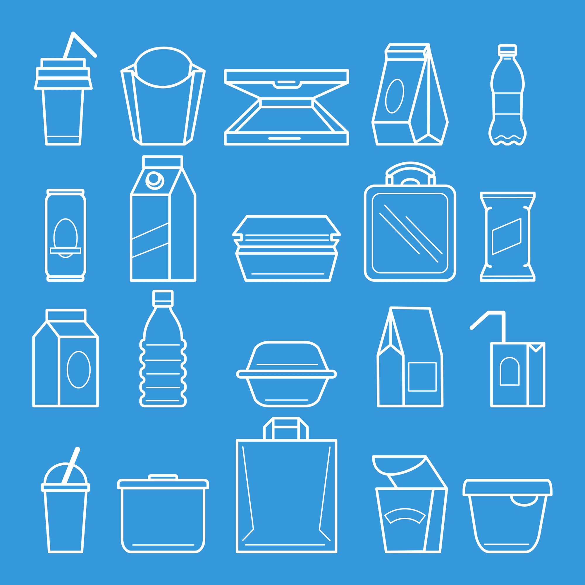 Graphic showing different food packaging types