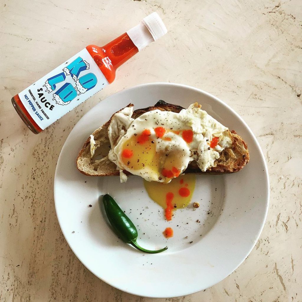 Hot Sauce pairs great with morning eggs on toast